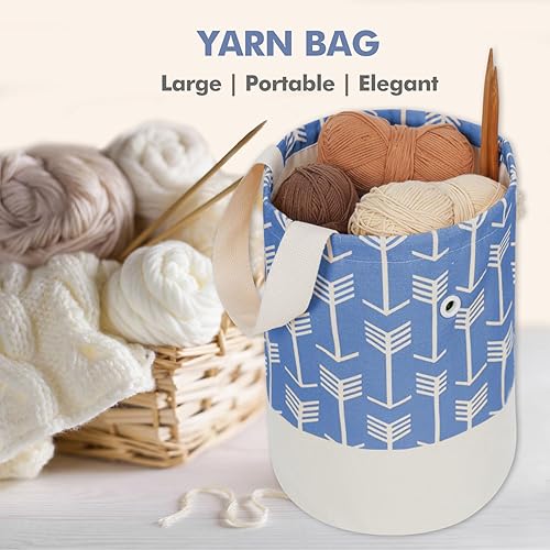 Vista 30 de TOGETRUE Bolsa de hilo, pequeña bolsa de ganchillo para tejer, organizador de bolsas de almacenamiento de hilo portátil para proyectos de ganchillo