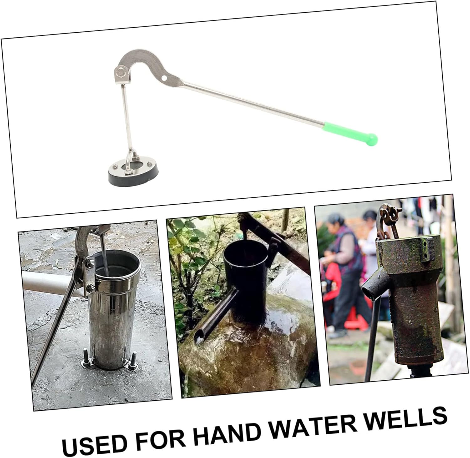 POPETPOP Hand Operated Well Pump Parts Set 3pcs Rubber Cup and Handle for Water Siphon Manual Water Pump Accessories Compatible