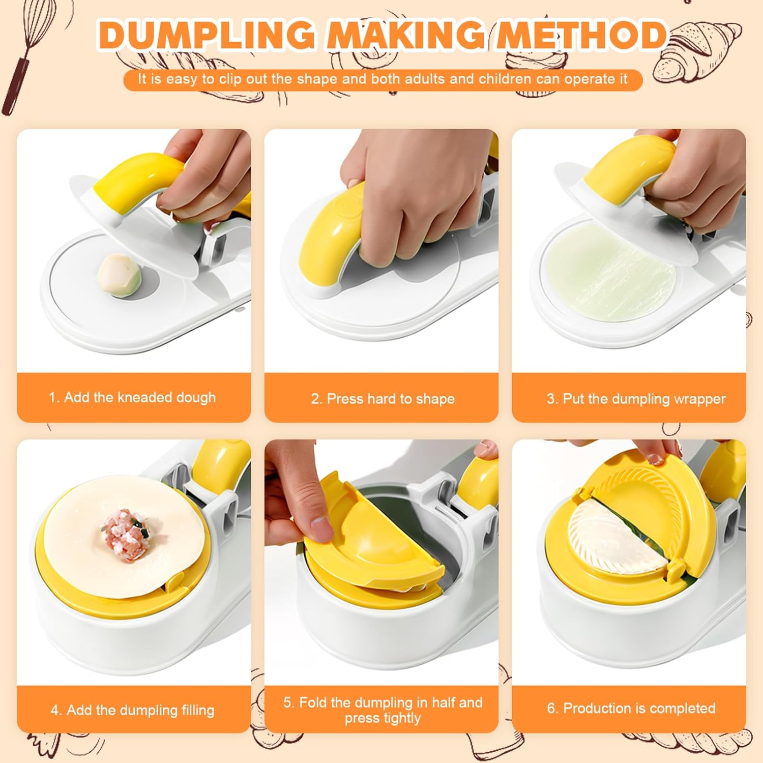 iplusmile Manual Dumpling Wrapper Maker Tool 10.03X4.52X2.55In Dough Press for Dumplings Wontons Baozi Steamed Buns Kitchen Gadget Multi-Functional Mold