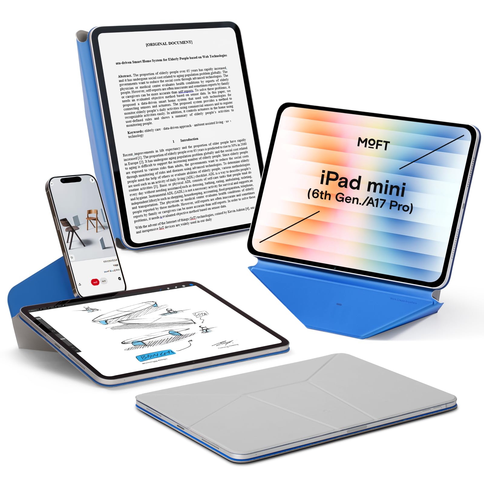 MOFT Dynamic Folio Case for iPad Mini 7 (A17 Pro 2024)/Mini 6 2021