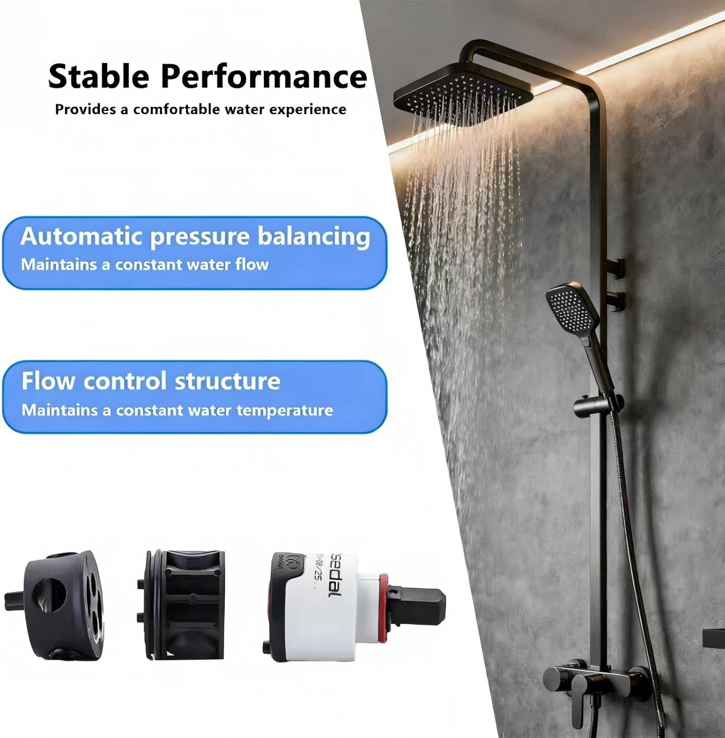 1213 Shower Valve Cartridge For Moen M-CORE 3-Series Pressure Balance Rough-in Valve, 1213 Faucet Valve Cartridge Restore Pressure Balance and Steady Temperature