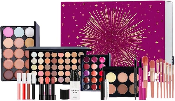 Beginner Makeup Kit - Girls Makeup Set, Beauty Personal Care With Eyeshadow Palette, Lip Gloss, Lipstick, And Brushes | Natural Holiday, Gift Box For Women, Teens, Girls, Mother - 1