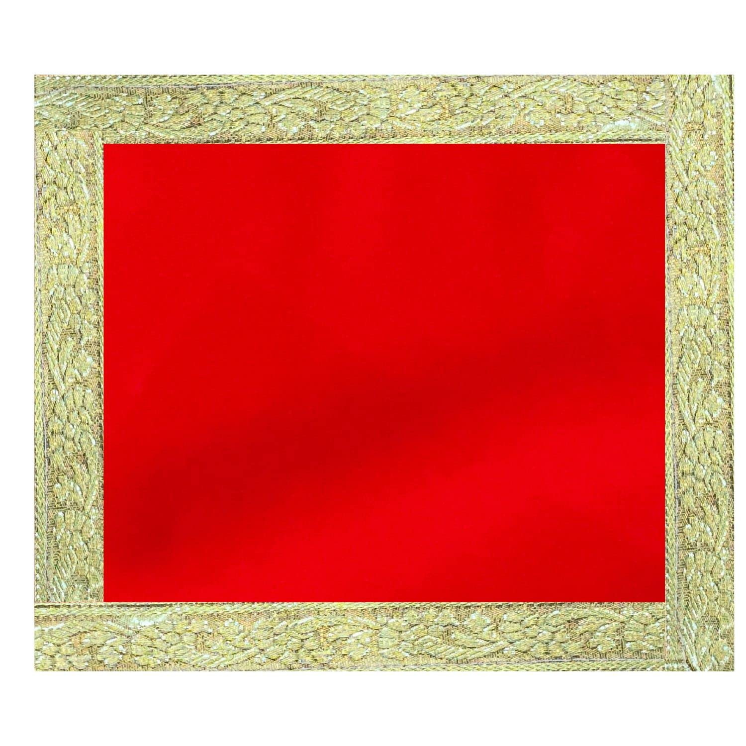 NAISHA Red Pooja Aasan Mat Set di 2, 38,1 x 38,1 cm Velvet Puja/Altar Cloth Mandir, Decorazioni Pooja multiuso Mantenere Accessori di Tempio, Chowki, Lastra articolo