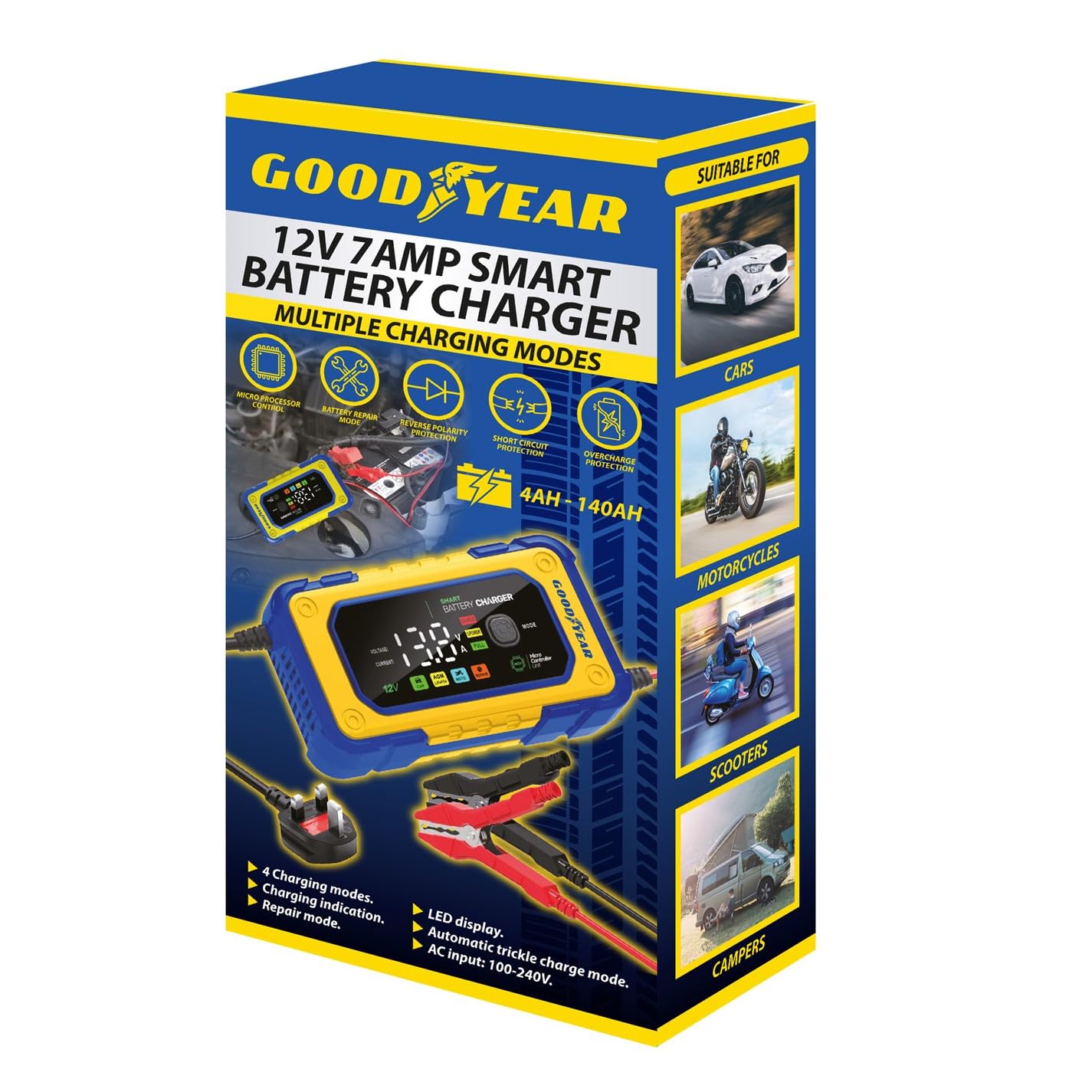 Goodyear Smart Battery Charger 12V 7A