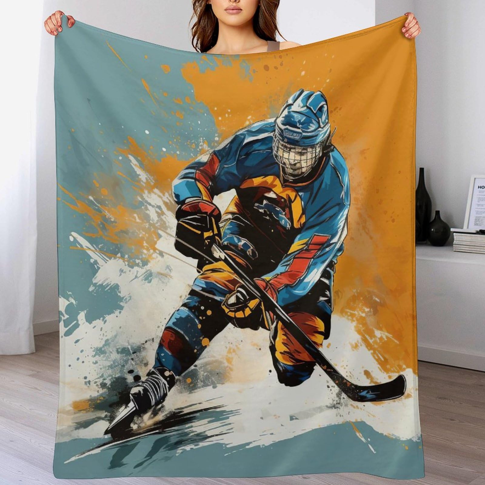 Couverture Polaire Hockey sur Glace : chaleur et douceur pour votre sofa