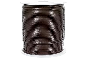 1.5MM Dark Brown Distressed Round Leather Cord for Qiwan Bracelets, Necklaces