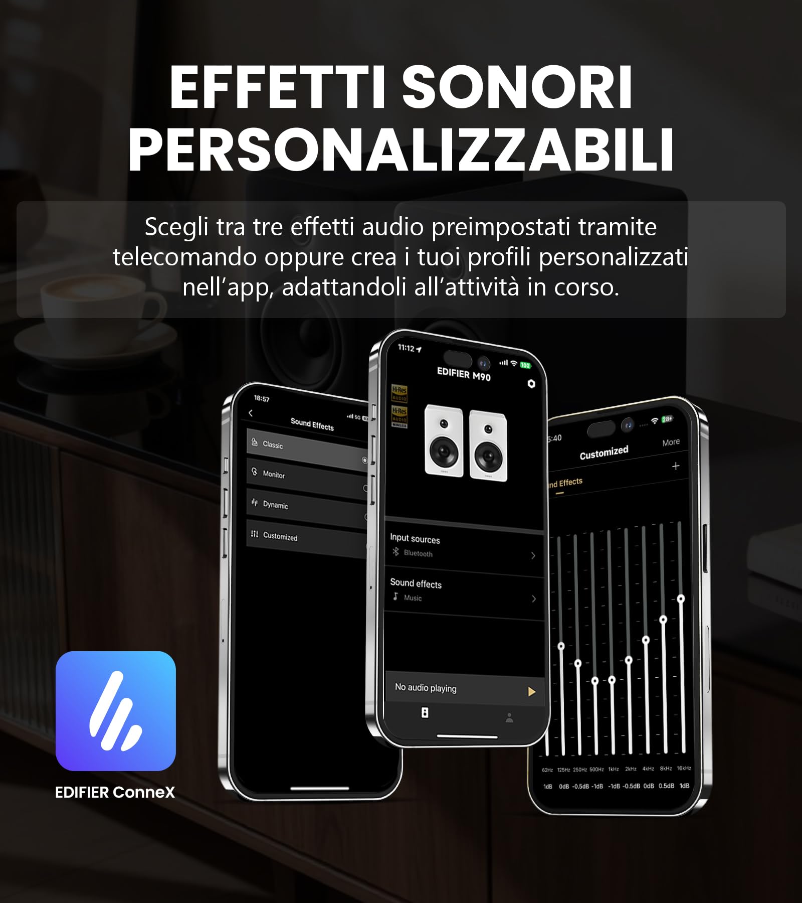 Edifier M90 Diffusori da Scaffale, Scrivania 100 W RMS, Audio Alta Risoluzione, LDAC, Bluetooth 6.0, Ingressi HDMI eARC/ottico/USB-C/AUX con Uscita SUB OUT, Telecomando per TV/PC, Bianco