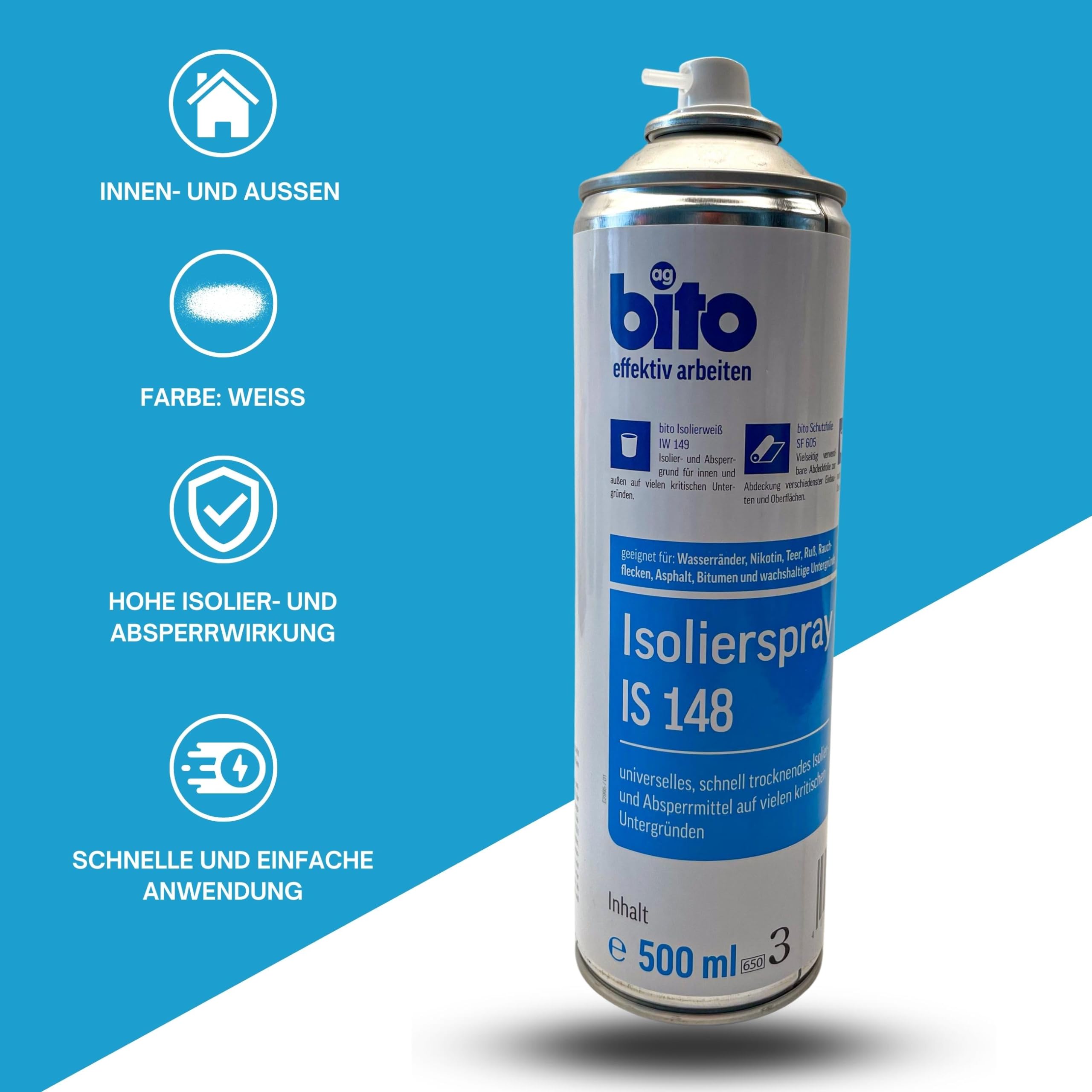 Preismaxx Isolierspray Fleckendeckerspray weiss 4 x 500ml
