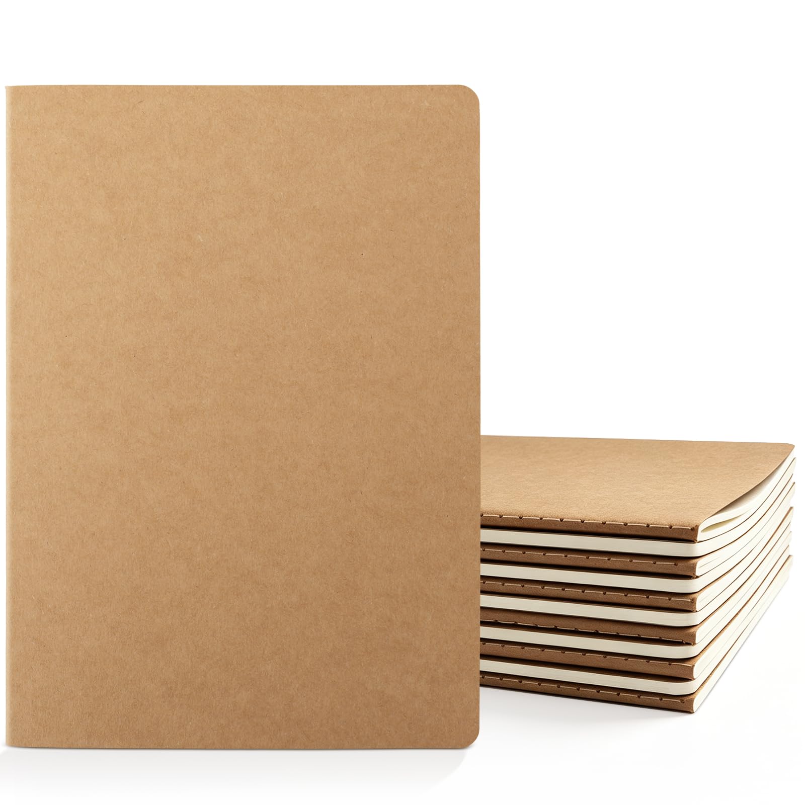 EUSOAR Quaderno a righe per composizione universitaria, 12 confezioni B5 18,5 x 25,9 cm, in carta kraft, copertina morbida, a righe, 60 pagine/30 fogli, 100 g/m², per schizzi e schizzi, per lavoro