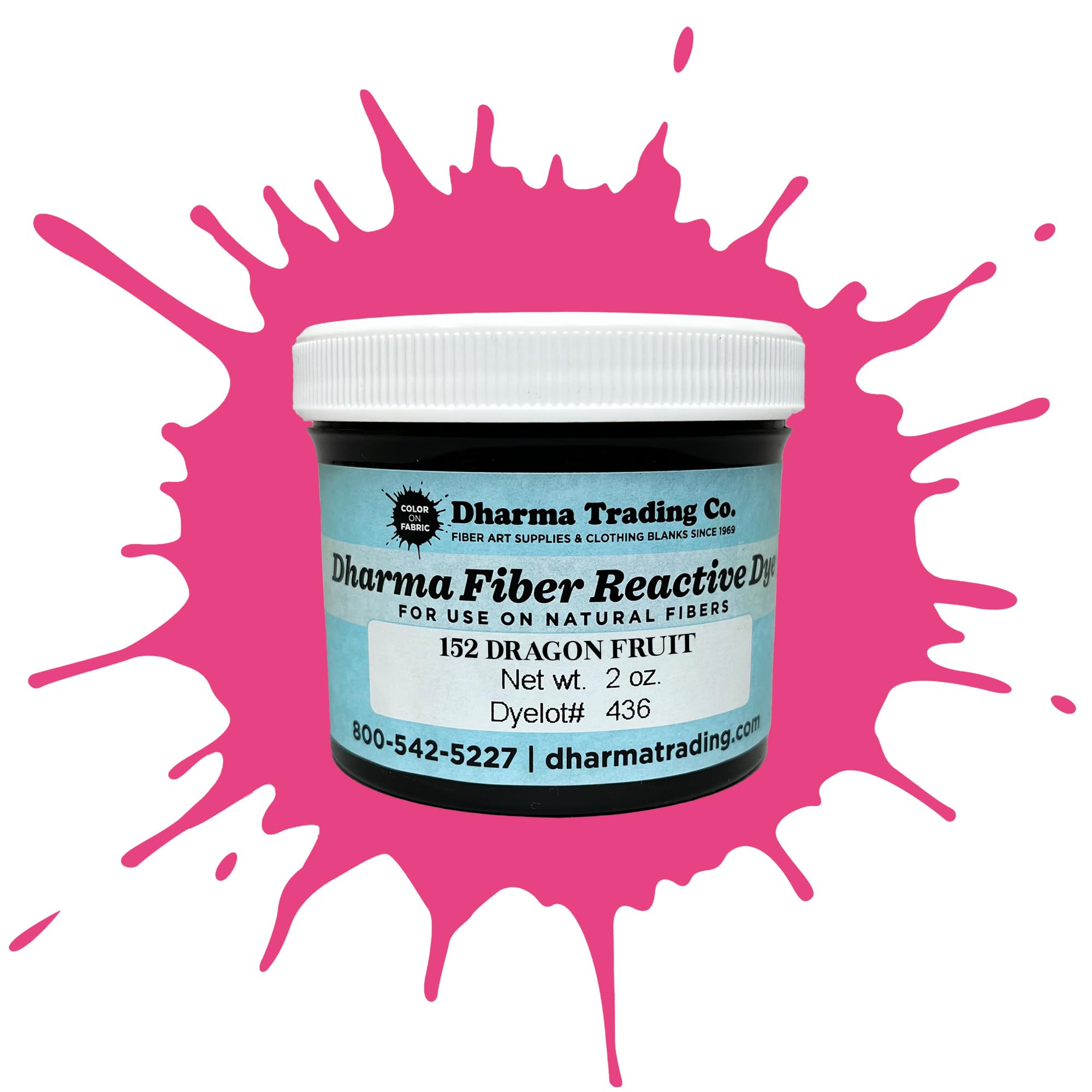 Dharma Fiber Reactive Procion Dye - Trusted by Professionals & Hobbyists Since 1969, The #1 Best Dye for Bright & Vibrant Colors on All Natural Fibers & Fabrics (152 : Dragon Fruit, 2 oz.)
