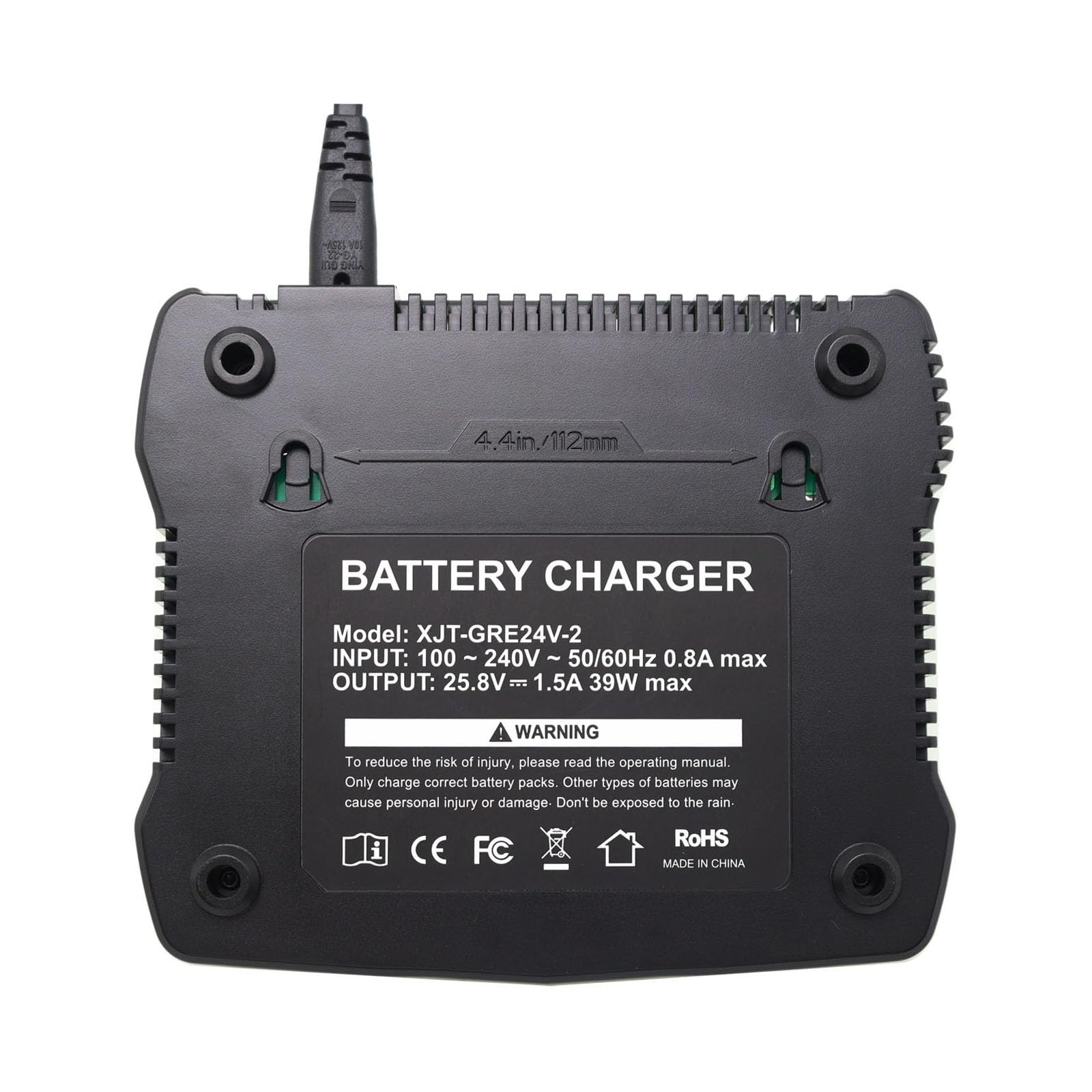 Cargador de fuente de alimentación, cable de carga, repuesto para cargador universal de batería de doble ranura, 24 V, G24X2UC2, G24B4, G24X2C, dispositivos y baterías de la serie Greenworks 24 V
