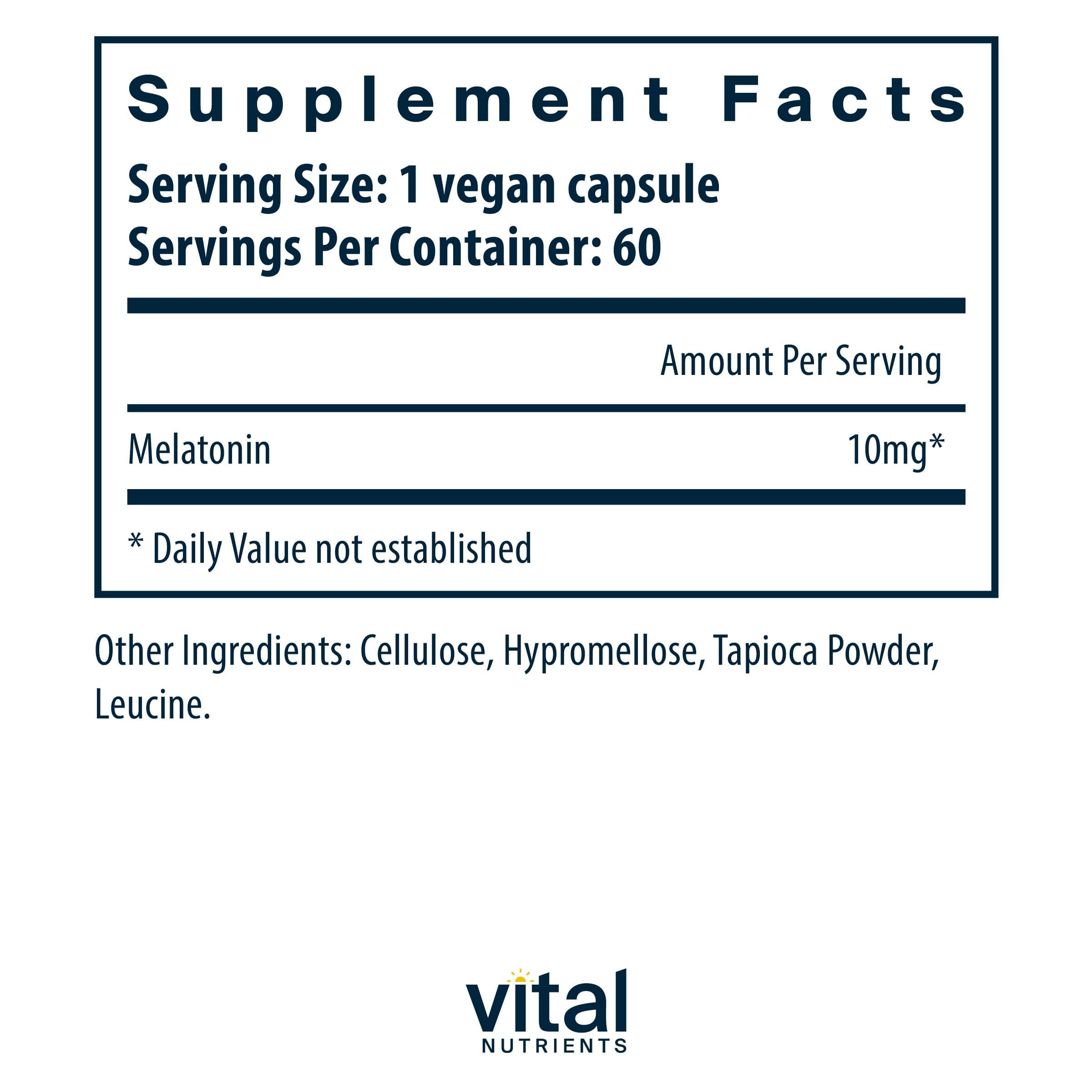 Vital Nutrients Melatonin 10mg, 60 Capsules — Amazon image 2