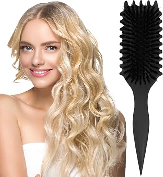 New Bounce Curl Define Brush, Upgraded Bounce Curl Define Styling Brush, Bounce Curl Define Hair Brush to Release Tangles, Shape and Define Curls for Women and Men 1pcs-black