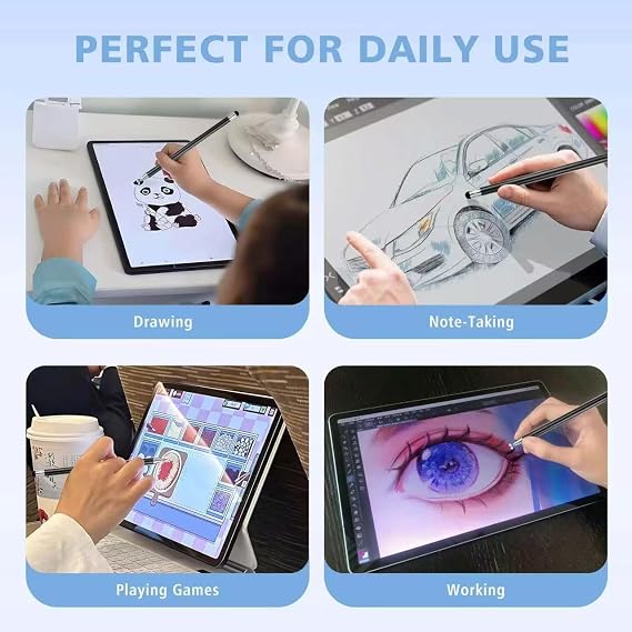 2-in-1 Stylus Pen for Touch Screen, Stylists pens for Touch Screens Compatible Phone/pad/and Tablets All Touch Screens (6X Black)
