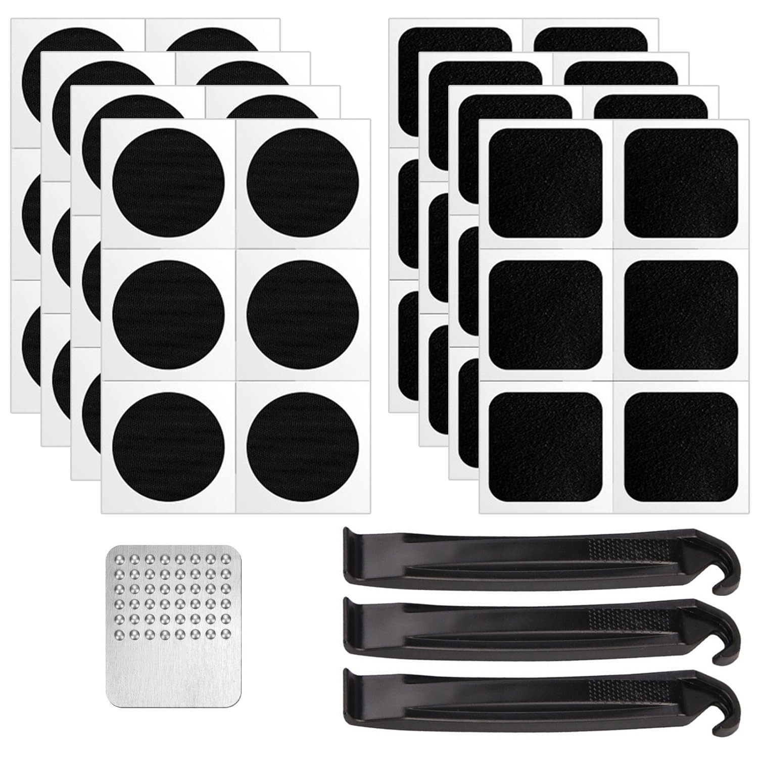 VeloChampion Kit di Riparazione forature Toppe autoadesive per Pneumatici da Bici per Strada, MTB, BMX, ebike | per forature per Biciclette (Kit di Riparazione + Toppe