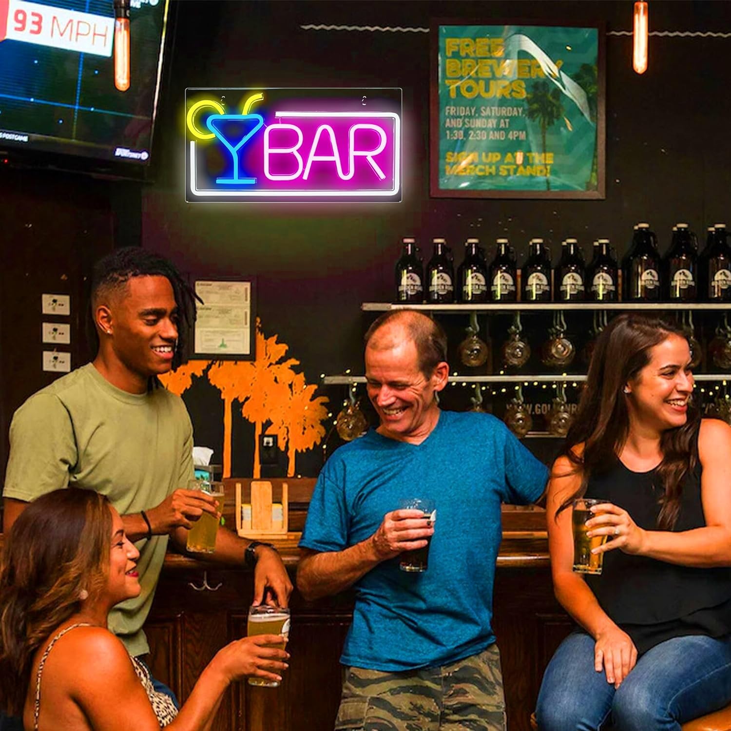 BringLuck2U Neon LED, Insegna luminosa Bar, USB Plug-and-Play, Scritte Neon per Bar, Feste, Neon Signs, Wall Decoration,