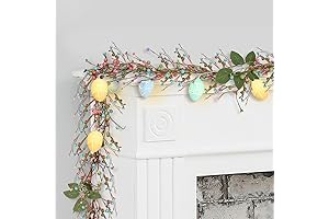 AKEROCK Easter Garland with Egg Lights and Mixed Berry - Easter Decorations...