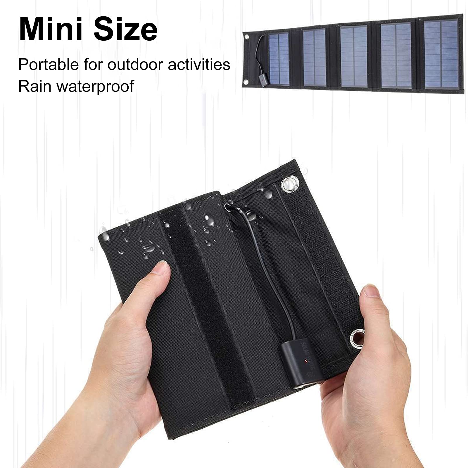 RiToEasysports 15W 5V Portable USB Solar Panel, Foldable Monocrystalline Solar Cells Charger Camping & Hiking for Outdoors Outdoor Recreation