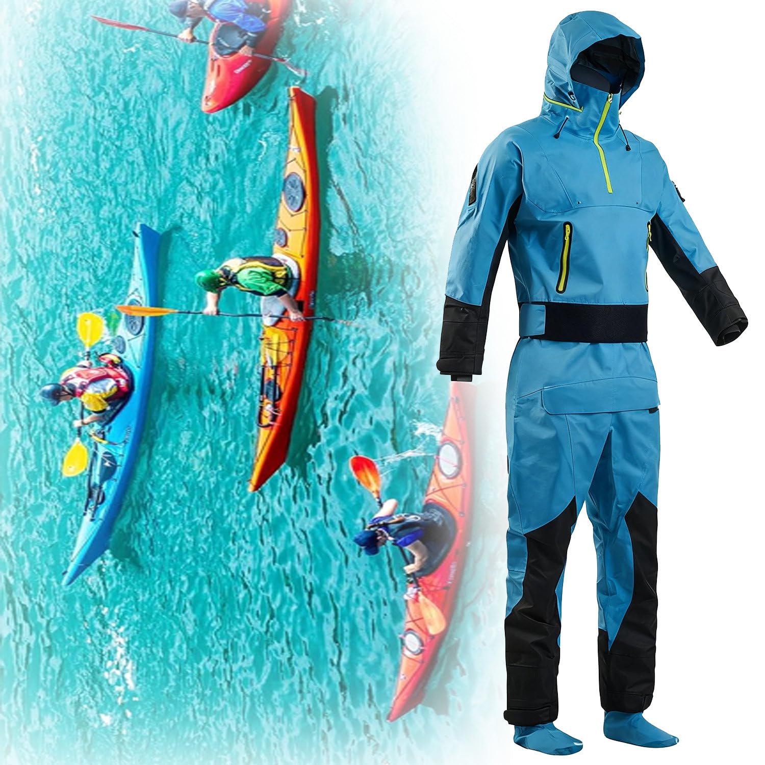 Muta Stagna Da Uomo, Impermeabile Traspirante per Sport Acquatici L
