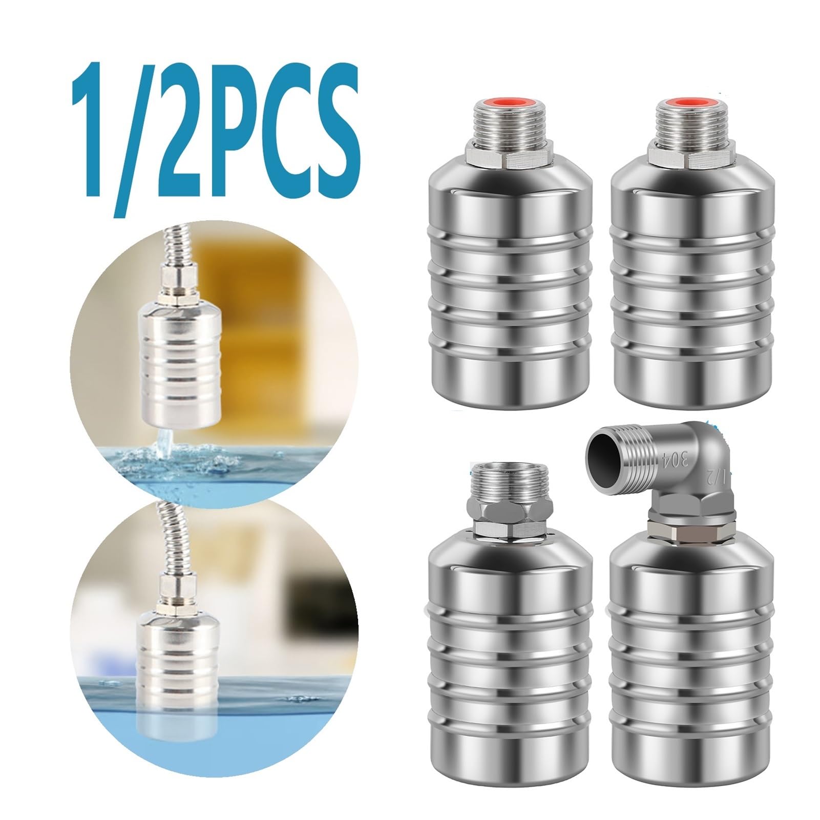 flotador para abrevadero, 1/2 PCS Válvula de control nivel agua automática Cierre seguro la torre