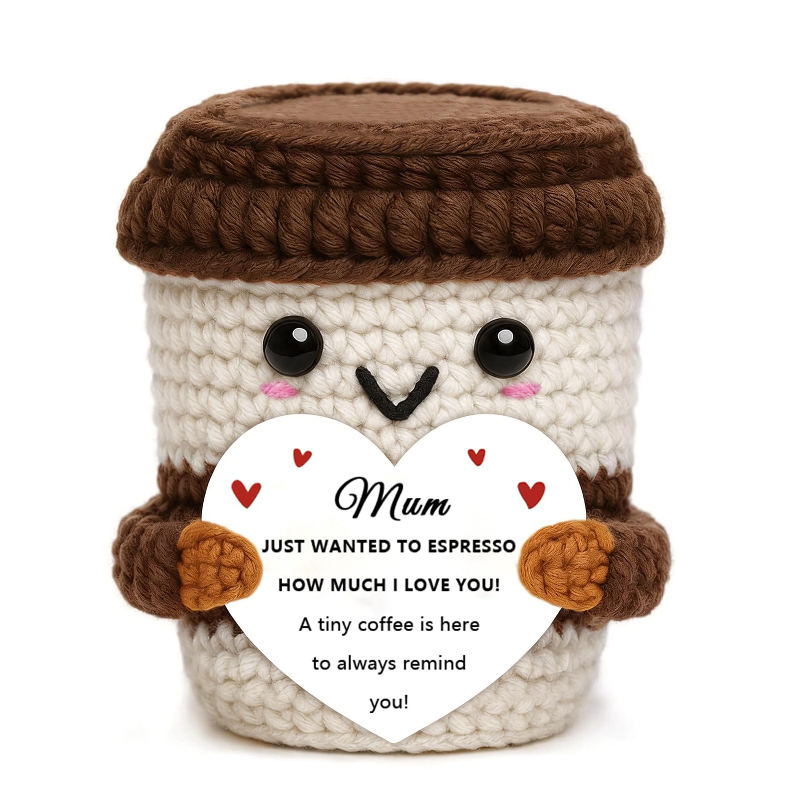 Kideerly Gifts for Mum, Handmade Crochet Coffee Cup, Birthday Mum Gifts from Daughters & Son, Presents for Mums Mothers Day, Valentine's Day, Personalised Gifts for Mother Mama Women, Christmas — image 1