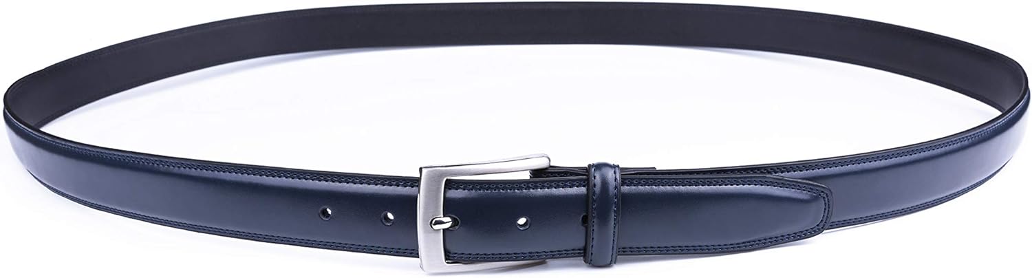 MILORDE Men's Genuine Leather Dress Belt, Handmade, 100% Cow Leather, Fashion & Classic Designs for Work Business and Casual - Image 3
