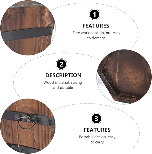 Miniatura 9 de Cabilock Macetero de barril de whisky de madera, macetas rústicas para decoración del hogar, plantas pequeñas