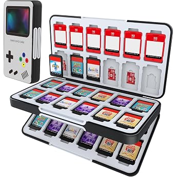 صندوق تخزين بطاقات اللعب Heying لجهاز Nintendo Switch 2 / صندوق تخزين محمول للسفر بنمط فردي مزود بـ 48 فتحة لبطاقات الألعاب و24 فتحة لبطاقات micro SD