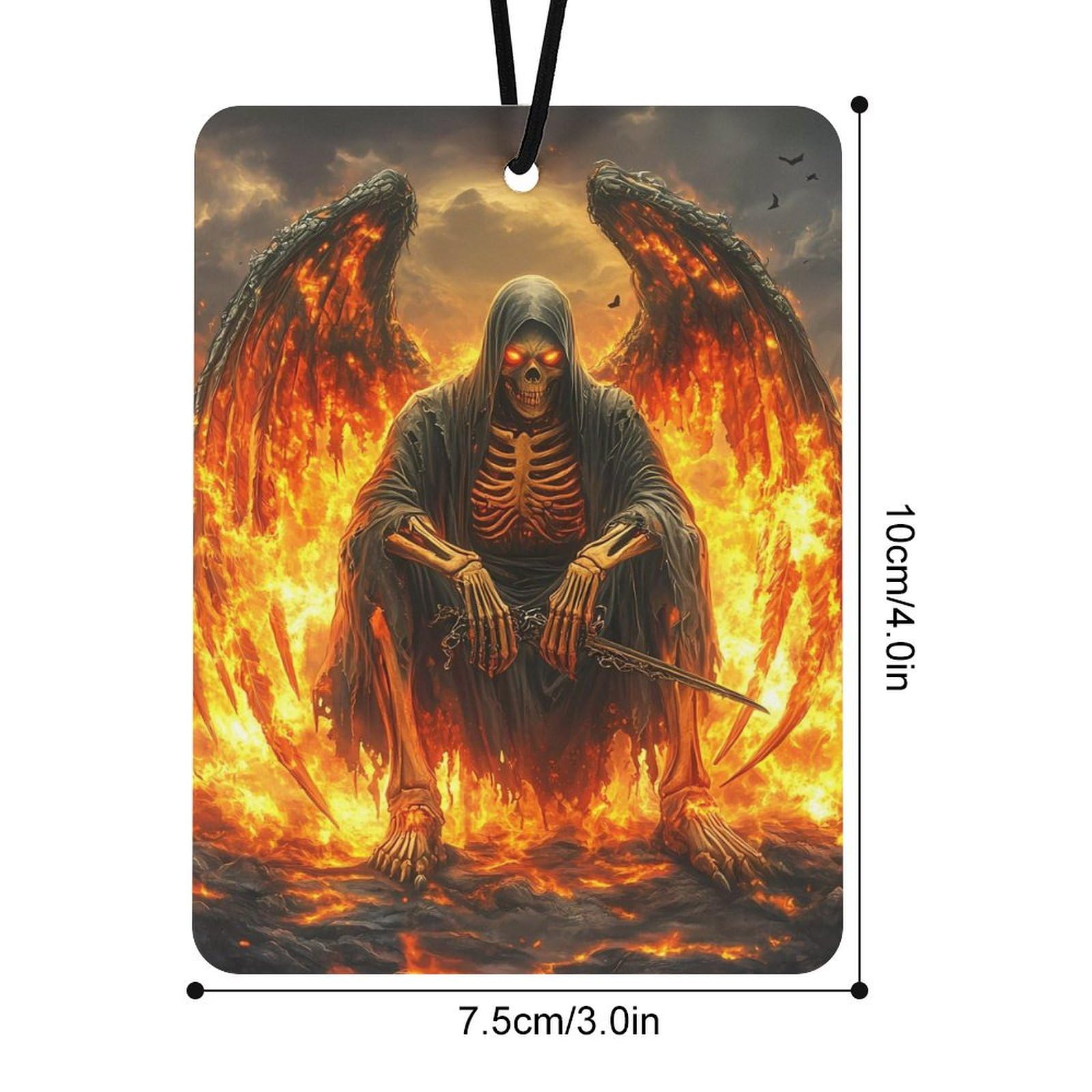 Flaming Death Car Air Freshener Hanging Aromatherapy Tablets for Car Accessories Square