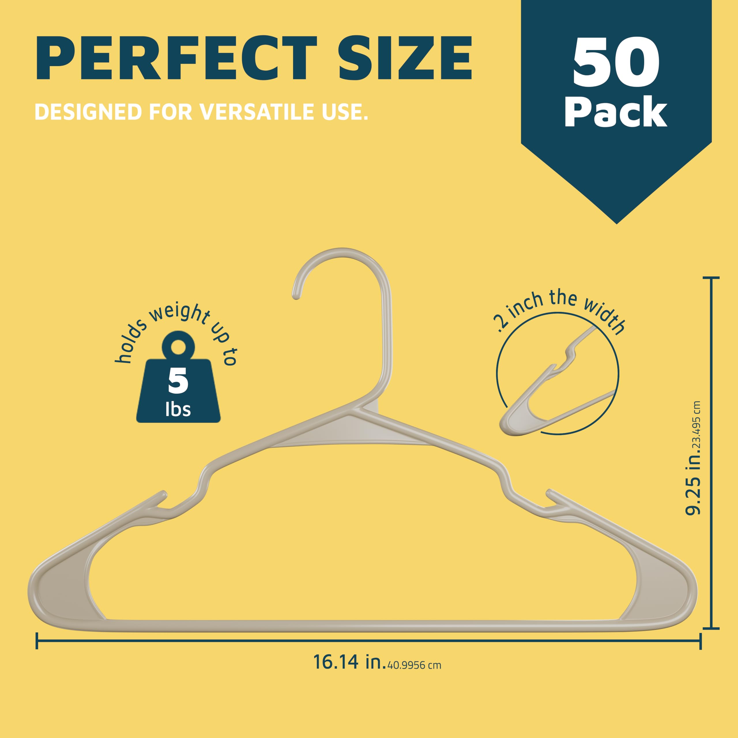 Lifemaster Perchas de plástico para Ropa, Juego de Perchas Resistentes, para organizar Ropa, Vestidos y Abrigos, soporta hasta 5 Libras, Perchas Que ahorran Espacio con Ranuras Antideslizantes para