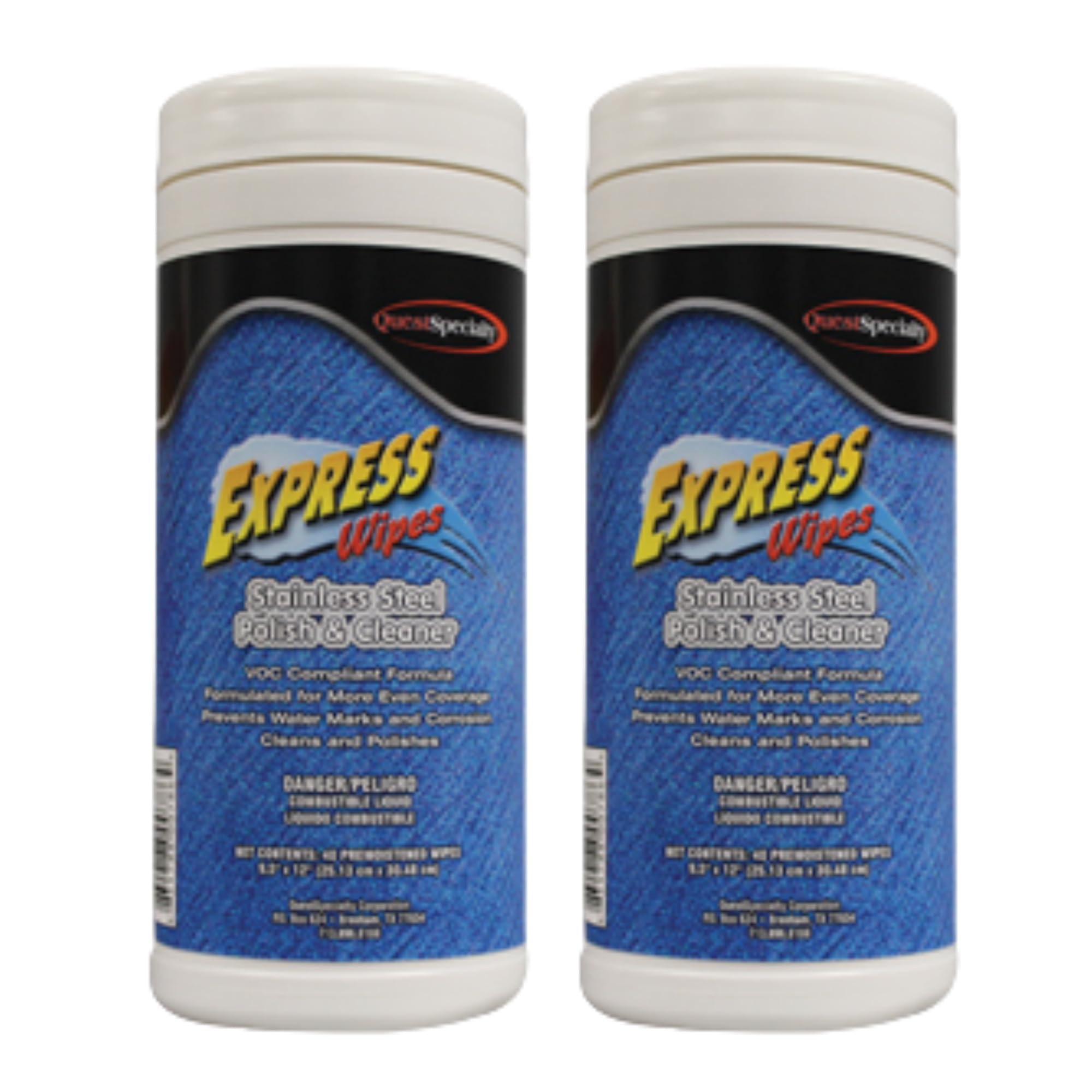 Quest 6530 EXPRESS Wipes Stainless Steel Polish Cleaner 2 Pack