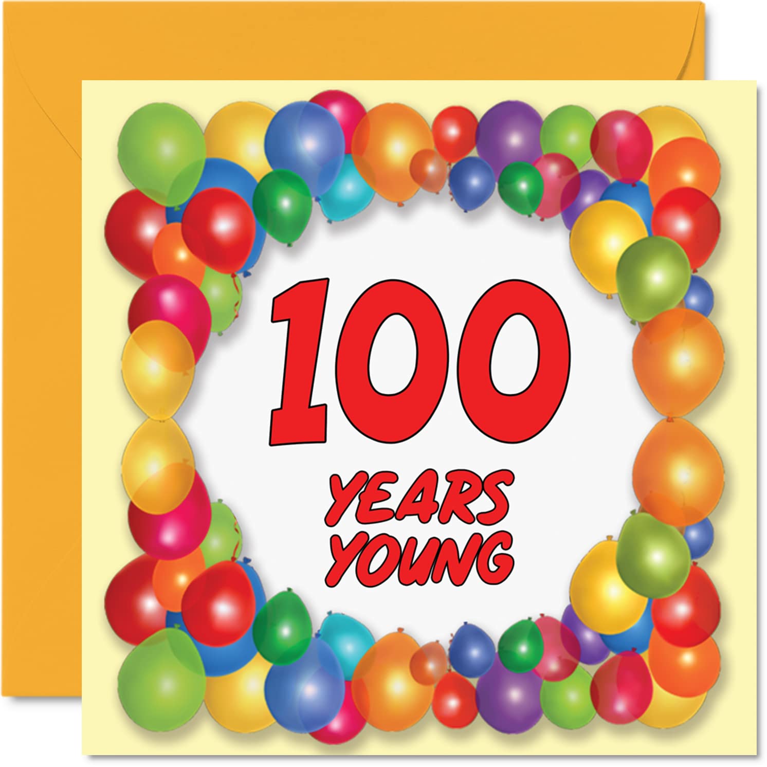 Fun 100th Birthday Cards for Men Woman - Years Young - Happy Birthday Card for Great Grandad Granny Nanny Grandma Mum Gran Grandpa Dad Nan, 145mm Greeting Cards, 100th Card