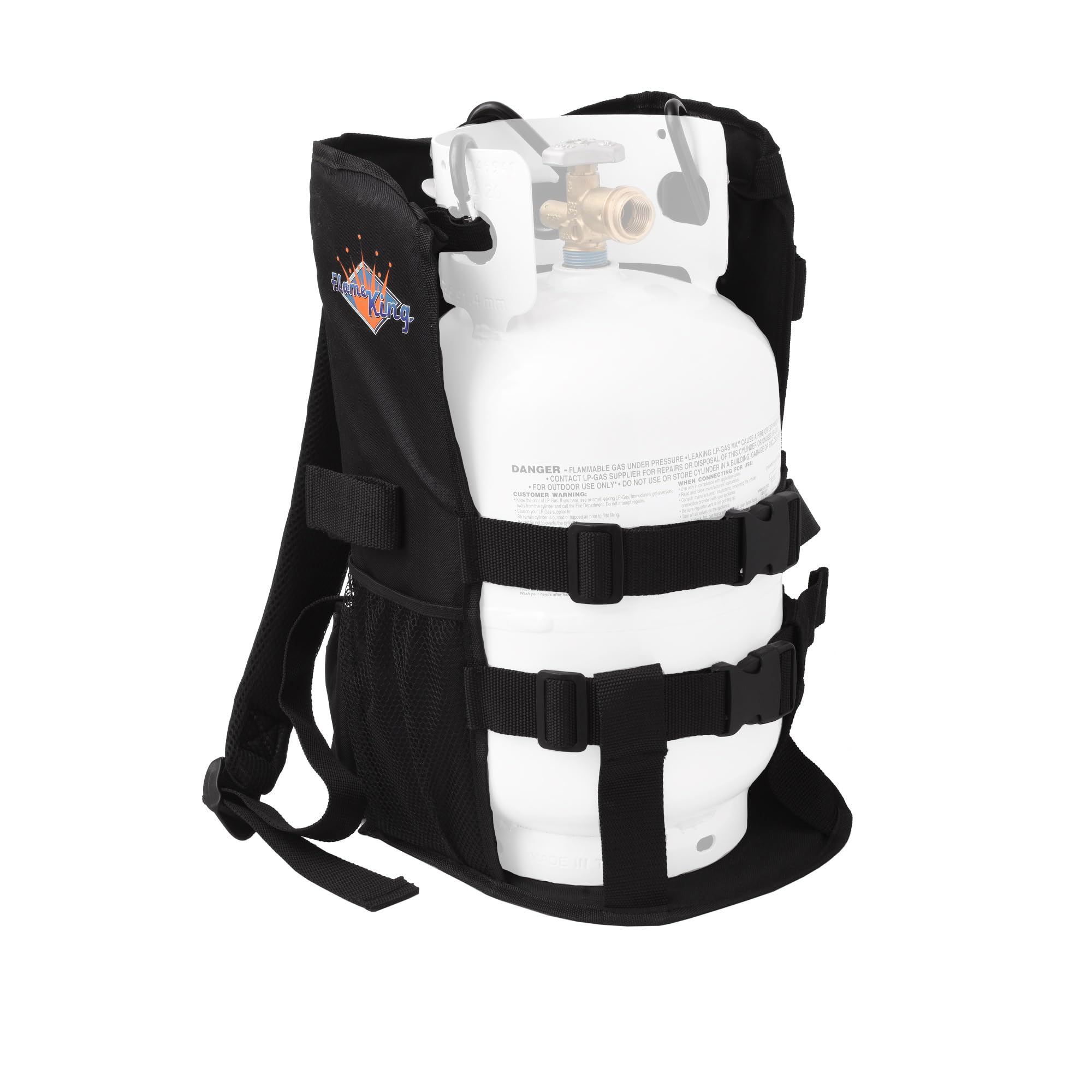 Flame King Propane Tank Backpack Carrier for 5LB or 10LB Cylinder and Weed Torch