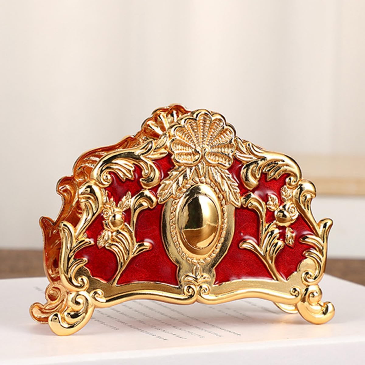 Zinc Alloy Napkin Holder Tissue Storage Stand for Table, Paper Towel Holder Dispenser for Kitchen and Restaurant Decor, European Style Lightweight Napkin Rack