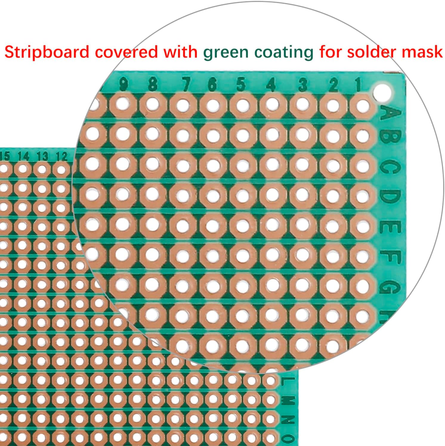 10-Pieces 70mm x 90mm Copper Strip PCB Board, 884 Holes Perfboard, Universal Stripboard Printed Circuit Board for Soldering Prototyping Testing Repair DIY