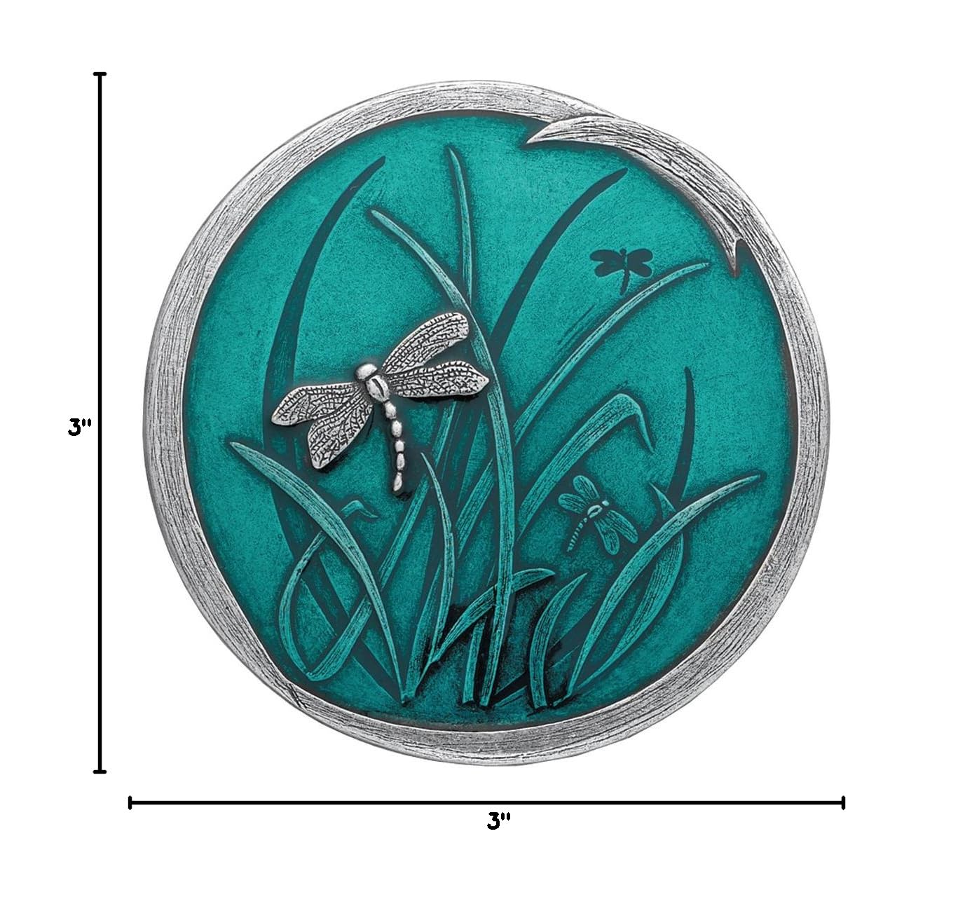 DANFORTH — Pewter Dragonfly Purse Mirror — Vintage Pewter & Teal Blue Hand-Held Mirror for Women — Handmade Nature Gift Accessories, Made in USA (3 inches)