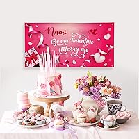 Vista 140 de Cartel de fondo personalizado para el día de San Valentín, decoración de San Valentín, letrero de vinilo con texto en inglés "Be My Valentine