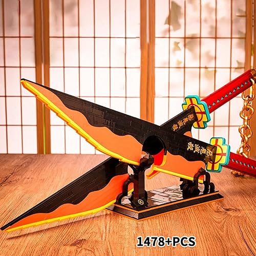 Miniatura 2 de 956 unidades modelo de bloque de construcción de espada Demon Slayer de 388 pulgadas juego de espada samurai con vaina y soporte el mejor regalo