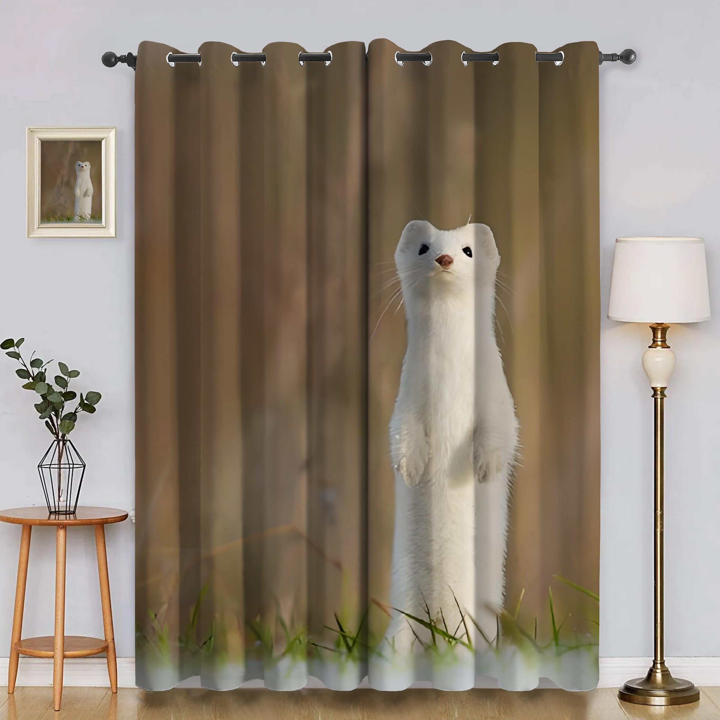 Zasłony zaciemniające z izolacją termiczną, 2 panele z metalowymi pierścieniami, zasłony zaciemniające do sypialni i salonu 117 x 229 cm 2 sztuki AJ160