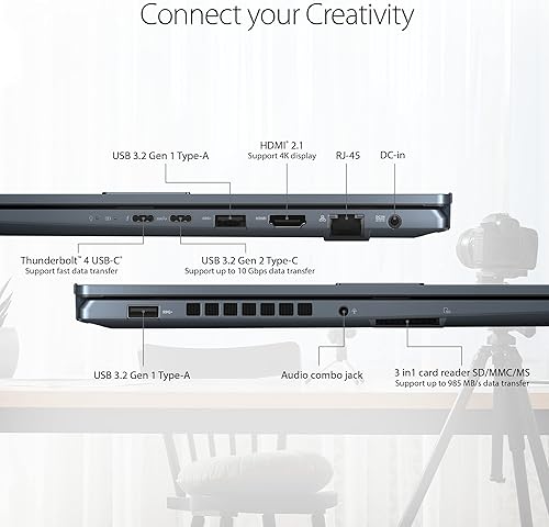 Miniatura 7 de ASUS VivoBook Pro 16 - Computadora portátil 16 pulgadas, pantalla 1610, CPU Intel Core i7-12650H, CPU NVIDIA GeForce RTX 3050 Ti, 16 GB de RAM, SSD