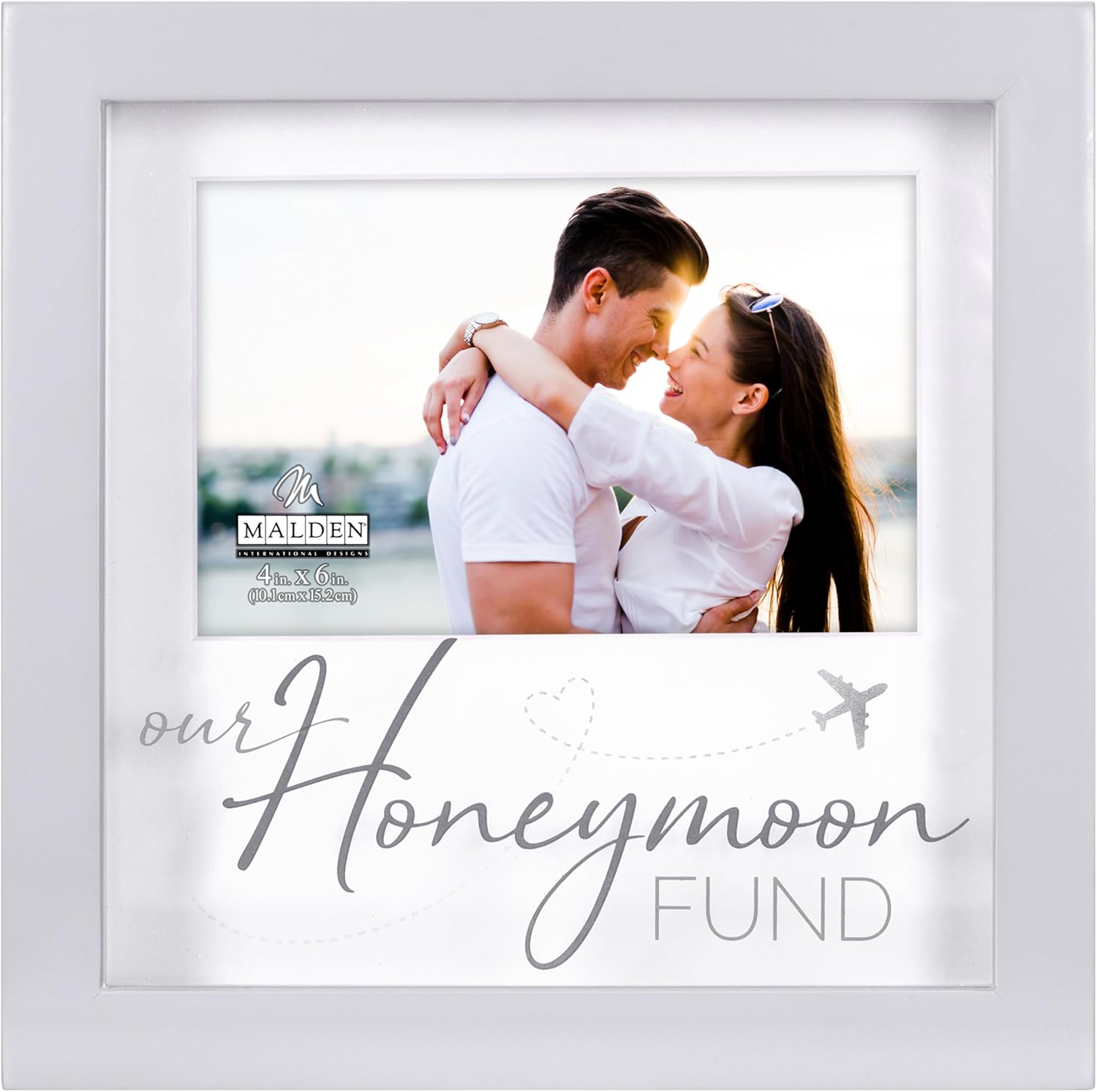 Malden International Designs 4x6 Our Honeymoon Fund Shadowbox Bank And Photo Frame