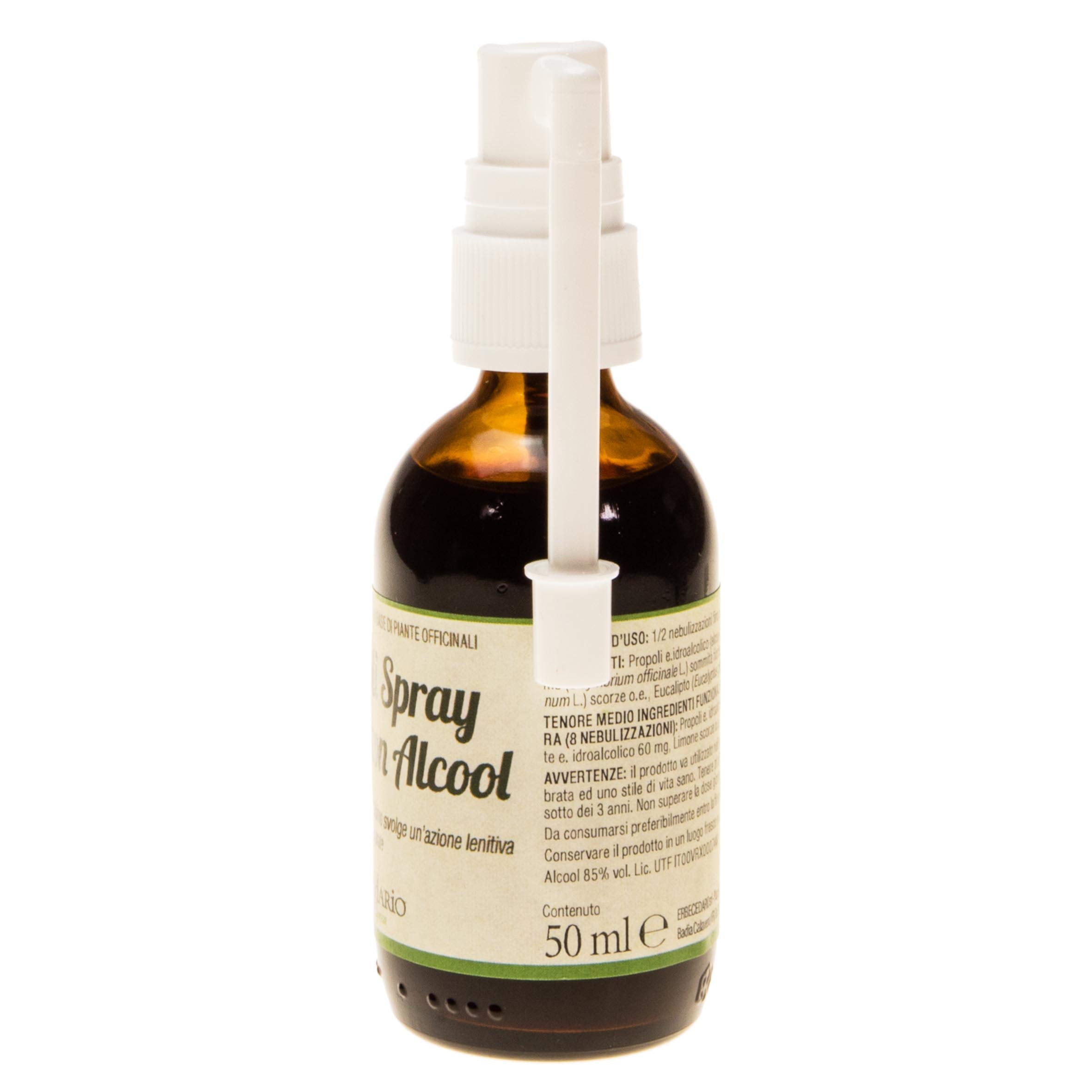 Propoli Spray Gola con alcool azione lenitiva sulle prime vie respiratorie 50ml, propoli con eucalipto erisimo e limone, spray mal di gola purificante - Made in Italy