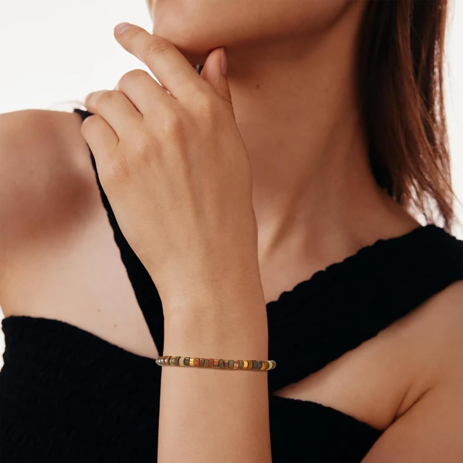 TAGOMEI Inspirational Gifts Bracelets for Women Healing Natural Stone Beaded Bracelets Thinking of You Get Well Soon Gift for Women Valentines Mothers Day Birthday Gifts for Women Friends Sister Mom - Image 2