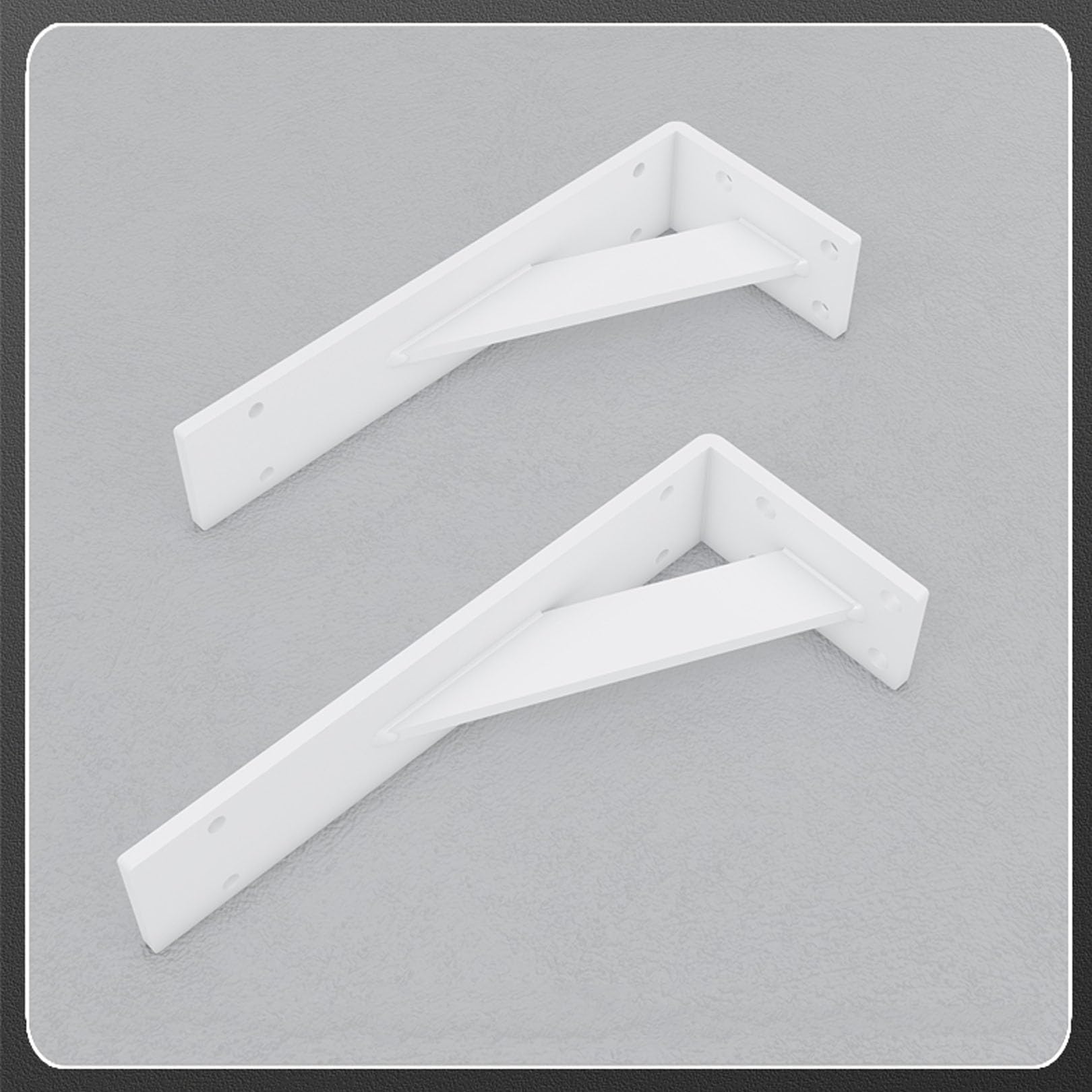 2 Piezas Escuadras para Estanterias Metalicas,Soportes de Estante Flotante,Soportes Triangulares de 90 Grados Angular de Montaje en Pared Pesados,con Tornillos (25cm x 10cm,Blanco)