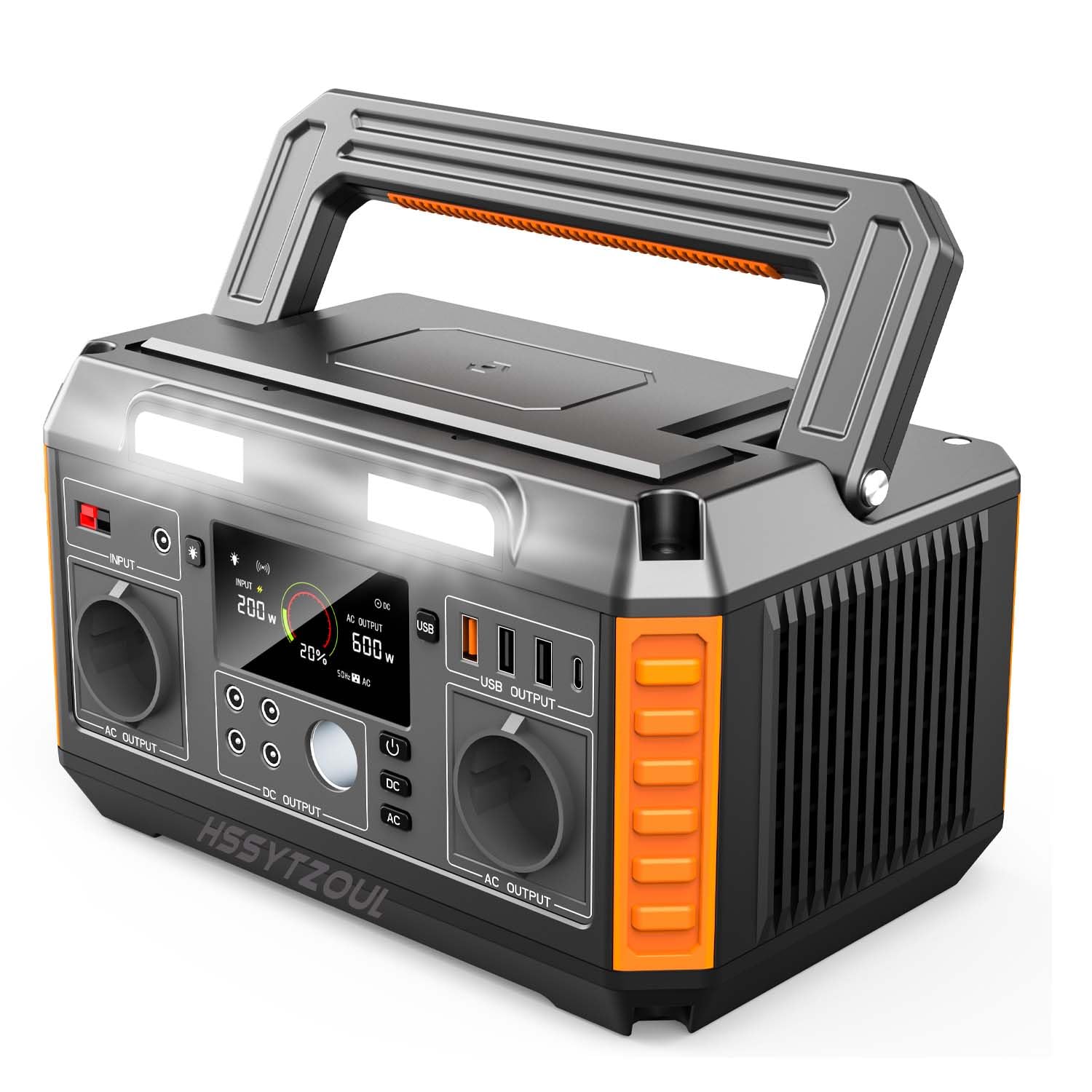 Generador Solar Portable Power Station 520WH 600W con Salida De Onda Senoidal Pura AC/DC Generador De Almacenamiento De Energía De Emergencia para Camping Batería 140400 Mah