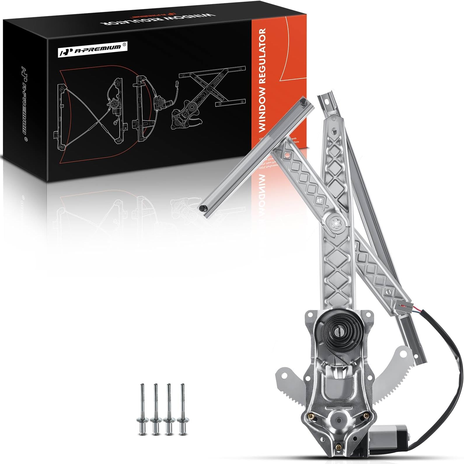 A-Premium Power Window Regulator with Motor Compatible with Ford Expedition 1997-2002 F-150 2001 Lincoln Navigator 1998-2002 Front Passenger Side