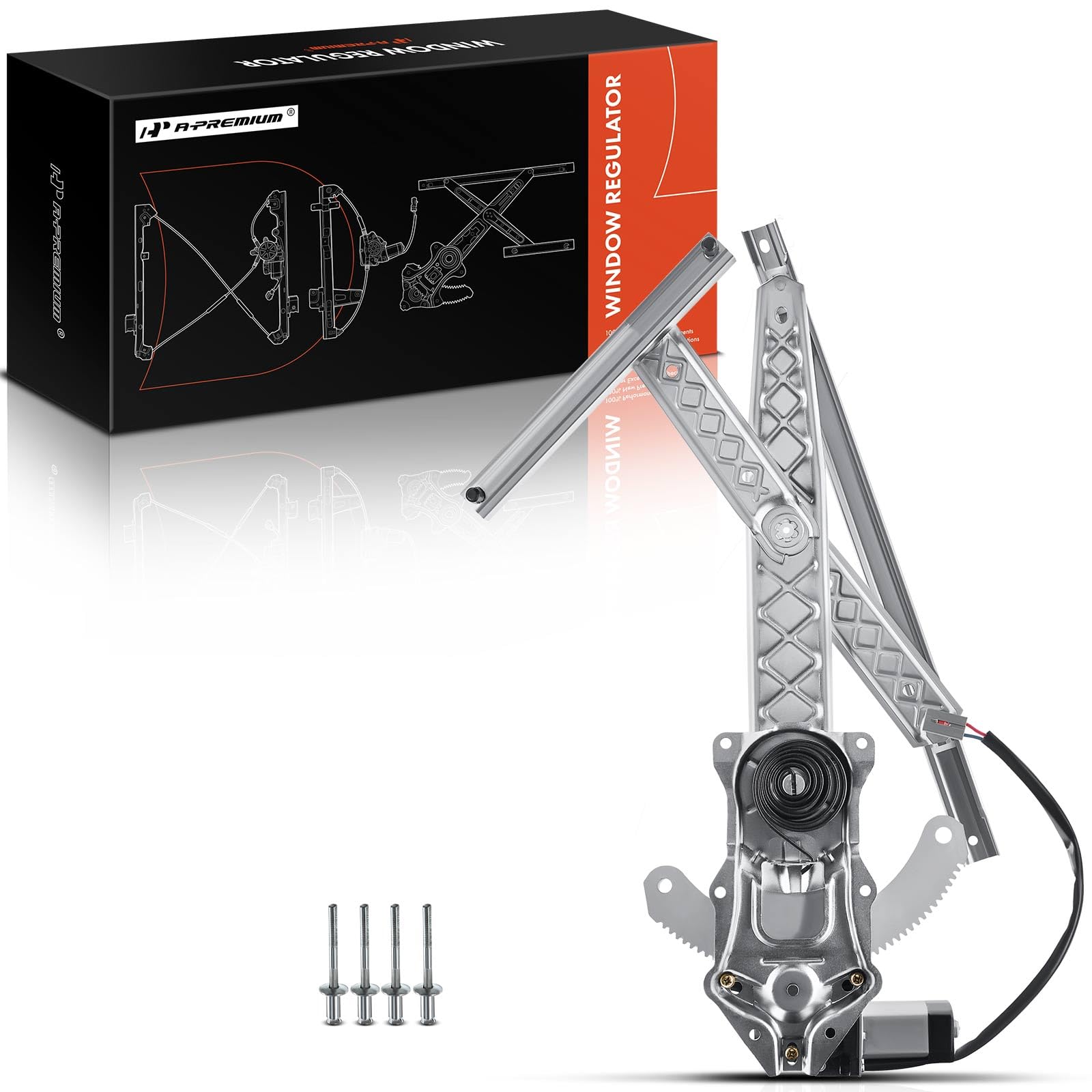 A-Premium Power Window Regulator with Motor Compatible with Ford Expedition 1997-2002 F-150 2001 Lincoln Navigator 1998-2002 Front Passenger Side