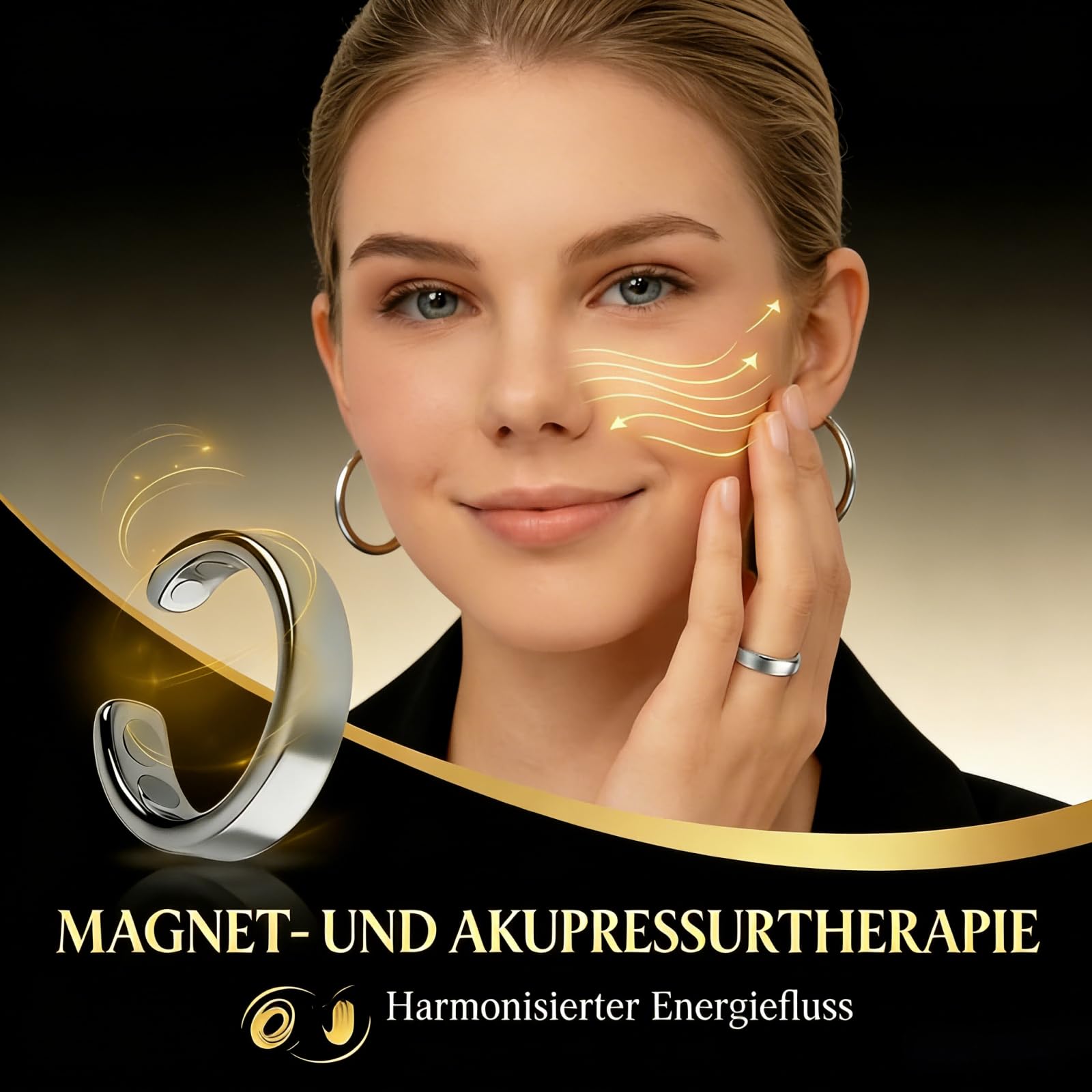 Neovolta VitalRing zum Abnehmen - Akkupressurring Damen, verbessert Schlaf, reguliert das hormonelle Gleichgewicht | natürlicher Begleiter in den Wechseljahren - 2