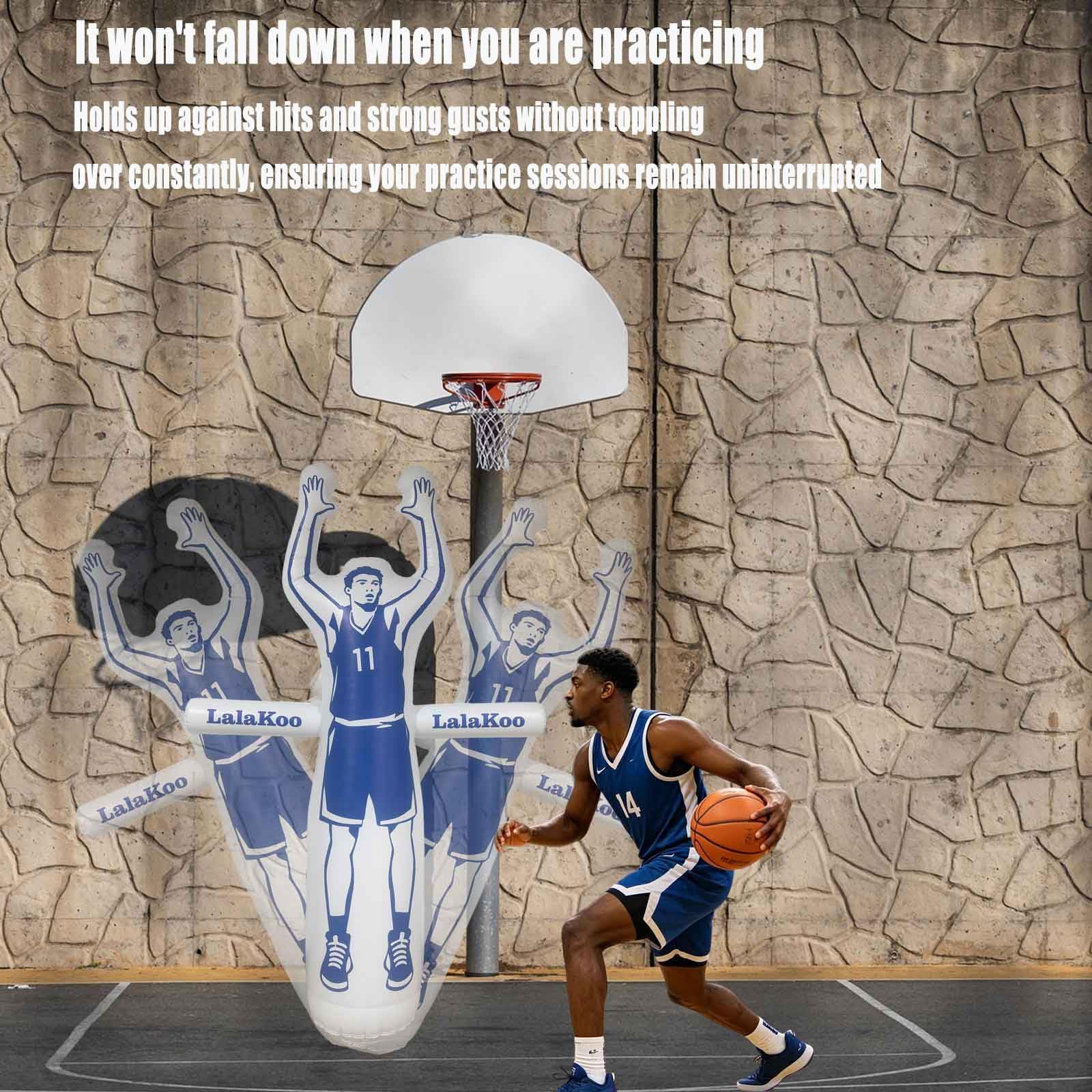 Maniquí inflable de baloncesto para entrenamiento de baloncesto, maniquí de entrenamiento laxo para practicar con bomba de aire, ayuda fácil para el movimiento