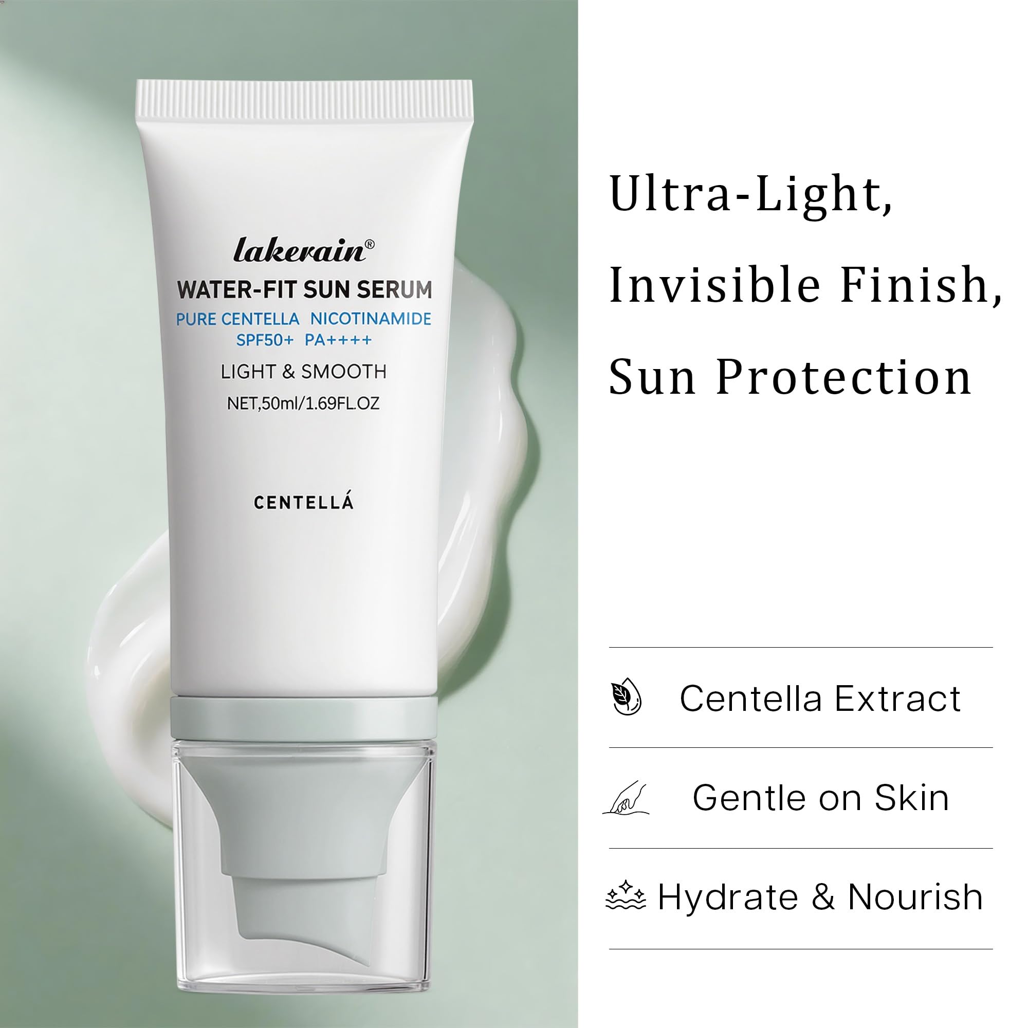 Centella krem przeciwsłoneczny SPF 50, nawilżające przeciwsłoneczne serum do twarzy, codzienna ochrona przed promieniowaniem UV, nielepka ochrona przed słońcem, niezbędnik podróżny dla każdego rodzaju